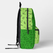 ライムとケリーグリーンと小さな黒の楽譜 プリントバックパック (左)