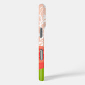 ライムとコーラルフェイクRhinstoneパーソナライズDamask Case-Mate iPhoneケース (裏面 / 右)