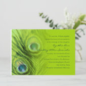 ライムとティール（緑がかった色）孔雀 招待状 (スタンド正面)