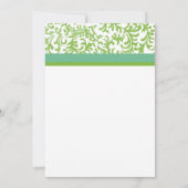 ライムとティール（緑がかった色）結婚式招待状 招待状 (裏面)