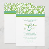 ライムとティール（緑がかった色）結婚式招待状 招待状 (正面/裏面)