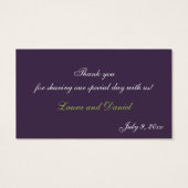 ライムとパープルダマスウェディングメッセージカード (裏面)