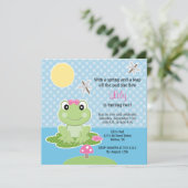 ライムとピンクボウフロッグ誕生日招待状 招待状 (スタンド正面)