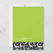 ライムとブラックブライダルシャワー招待状 招待状 (裏面)