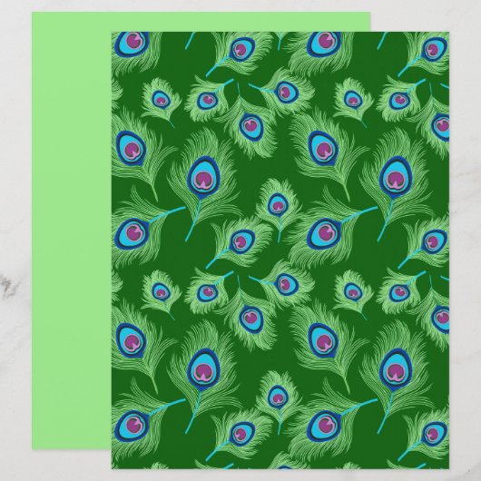 ライムとブルーピーコックフェザーのエメラルドグリーン (正面/裏面)