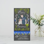 ライムとブルーメリークリスマスフォトカード シーズンカード (スタンド正面)