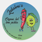 ライムとペッパーの仲間 面白い漫画 ライムピクルス ラウンドシール (正面)