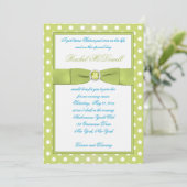 ライムとホワイト水玉模様Sweet sixteen招待状 招待状 (スタンド正面)