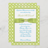 ライムとホワイト水玉模様Sweet sixteen招待状 招待状 (正面/裏面)