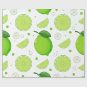ライムとライムスライスパターン  ラッピングペーパー (フラット)