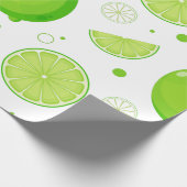 ライムとライムスライスパターン  ラッピングペーパー (角)