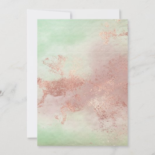 ライムと地球の色の結婚式招待状新しいdesi 招待状 (裏面)