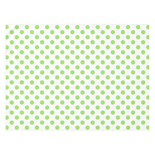 ライムと白水玉模様 テーブルクロス (正面(横))