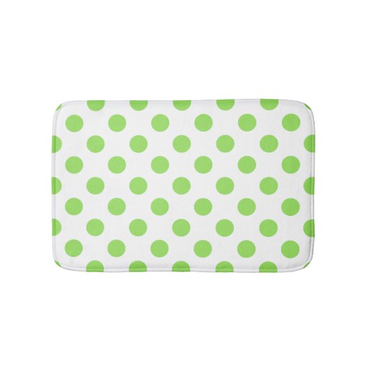 ライムと白水玉模様 バスマット (正面)