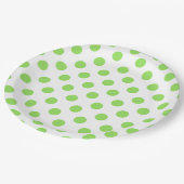 ライムと白水玉模様 ペーパープレート (アングル)