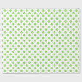 ライムと白水玉模様 ラッピングペーパー (フラット)