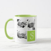 ライムと白Instagramフォトコラージモノグラム マグカップ (左)