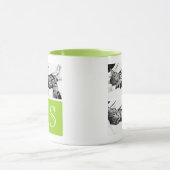 ライムと白Instagramフォトコラージモノグラム マグカップ (中央)
