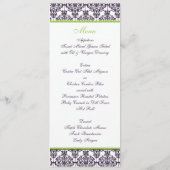 ライムと紫のダマスコウェディングメニューカード メニュー (裏面)