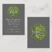 ライムと茶色の渦巻き木 名刺 (正面/裏面)