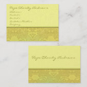 ライムと金ゴールドのダマスクフローラ- 名刺 (正面/裏面)