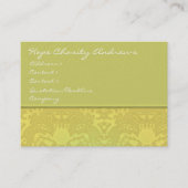 ライムと金ゴールドのダマスクフローラ- 名刺 (正面)