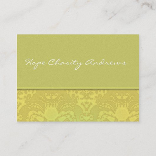 ライムと金ゴールドのダマスクフローラ- 名刺 (裏面)