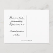 ライムと銀の装飾された渦巻きは日付を保存 案内ポストカード (裏面)