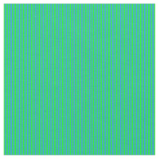 ライムと青のパターン ファブリック (クローズアップ)