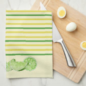 ライムと黄色と緑のストライプ キッチンタオル (四つ折り)