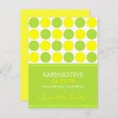 ライムと黄色の日付の保存 案内ポストカード (正面/裏面)
