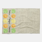 ライムのオレンジとレモンの背景 キッチンタオル (横)