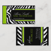 ライムのシマウマのプリントの名刺 名刺 (正面/裏面)