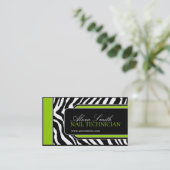 ライムのシマウマのプリントの名刺 名刺 (スタンド正面)