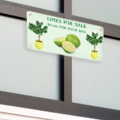 ライムのパーソナライズ販売フルーツスタンド 横断幕 (ビルの外側)