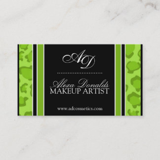 ライムのヒョウのプリントの名刺 名刺