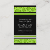 ライムのヒョウのプリントの名刺 名刺 (裏面)