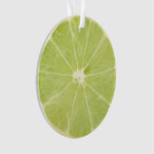 ライムのフルーツの新しい切れ オーナメント (正面)
