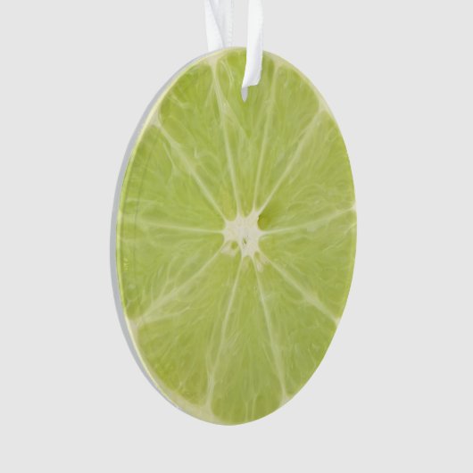 ライムのフルーツの新しい切れ オーナメント (正面)