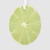 ライムのフルーツの新しい切れ オーナメント (正面)