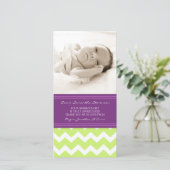 ライムのプラムはベビーシャワーの写真カード感謝していしています サンキューカード (スタンド正面)