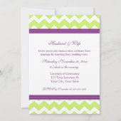 ライムのプラムシェブロンの結婚式誓約の更新の招待状 招待状 (裏面)