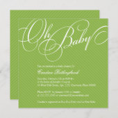 ライムのベビーシャワーの招待状の原稿の対角線 招待状 (正面/裏面)