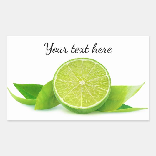 ライムの半分 長方形シール (正面)
