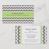 ライムの灰色のシェブロンのレトロのお母さんのテレホンカード コーリングカード (正面/裏面)