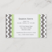 ライムの灰色のシェブロンのレトロのお母さんのテレホンカード コーリングカード (裏面)