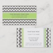 ライムの灰色のシェブロンのレトロの名刺 名刺 (正面/裏面)