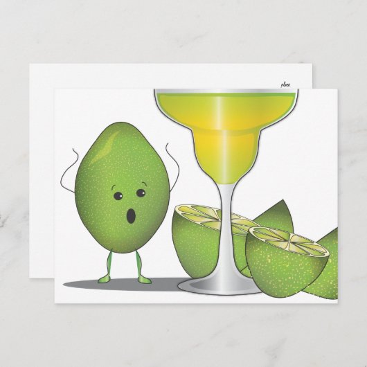 ライムの犠牲 - マルガリータのための悲劇 - 面白いポストカード ポストカード (正面/裏面)