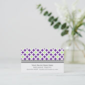 ライムの紫色の白い灰色のサロンのアポイントメントカード 予約カード (スタンド正面)
