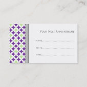 ライムの紫色の白い灰色のサロンのアポイントメントカード 予約カード (裏面)